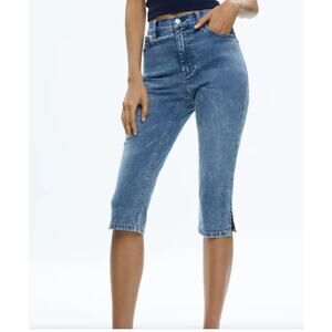 Alice + Olivia Emmie Mid Rise Clam Digger Jeans 32 cropped Skinny fit versatile
